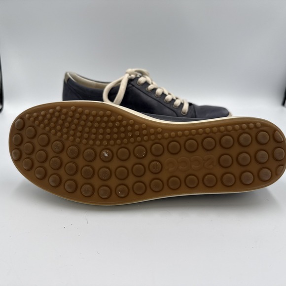 Ecco Womens Shoes Size 8.5 (39) Blue Leather Lace Up Comfort Casual Sneakers - Picture 10 of 16